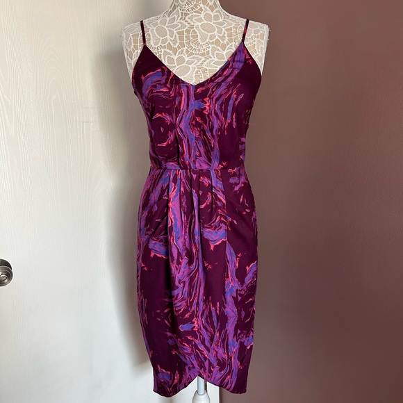 CHELSEA28 Purple Sleveless Faux Wrap Dress - Picture 1 of 8